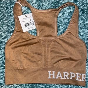 Harper Wilde SMALL TAN Sports Bra NWT yoga workout bra